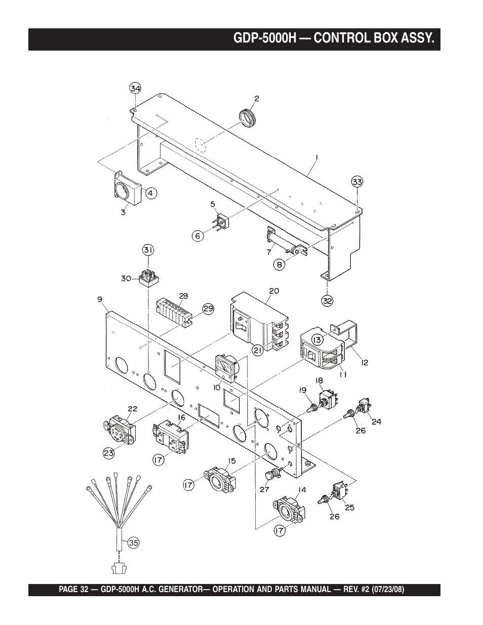 Gdp-5000h — control box assy | Multiquip High Cycle Generator GBP5000H User Manual | Page 32 / 76