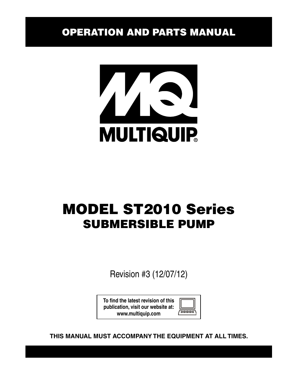 Multiquip Submersible Pump ST2010 Series User Manual | 38 pages