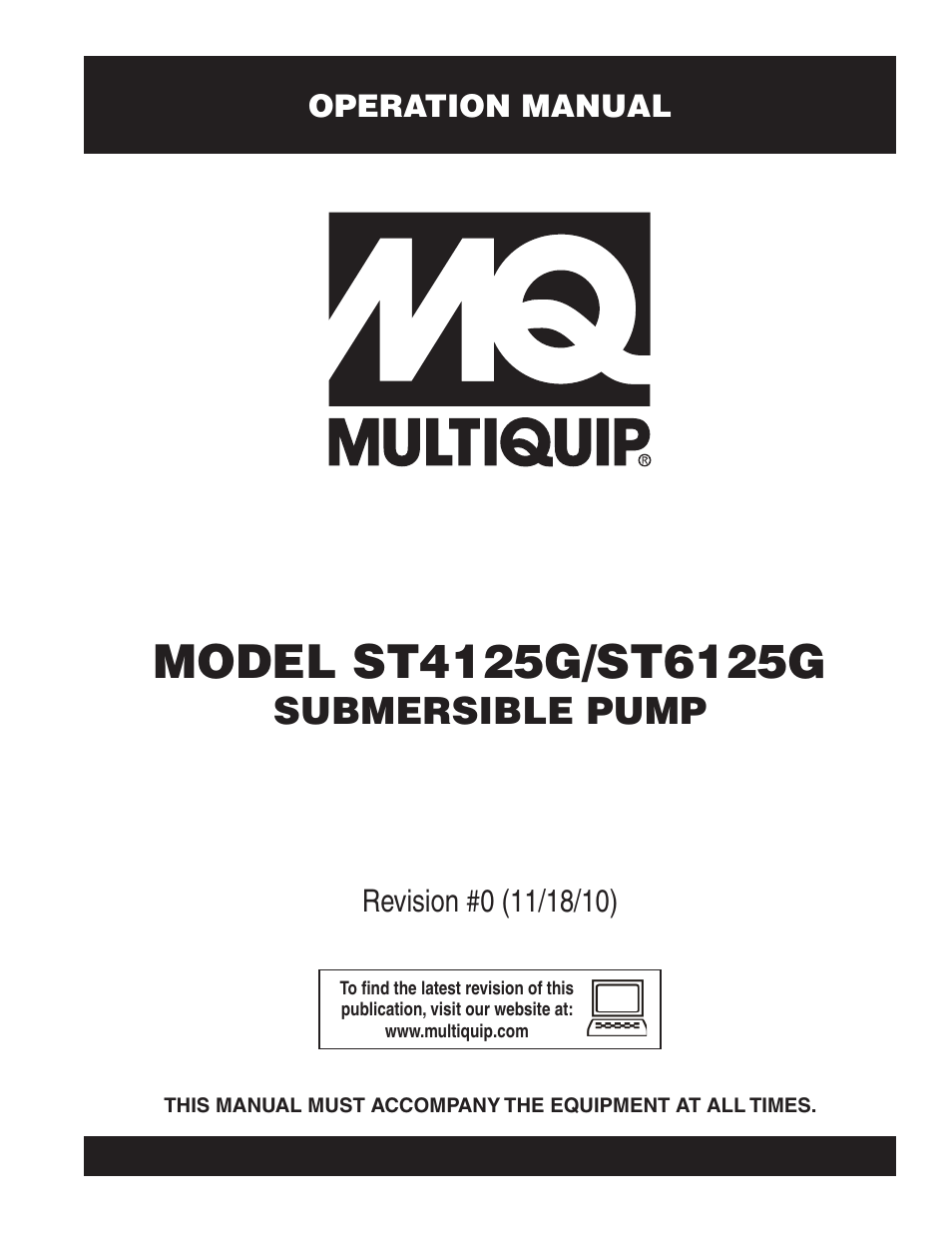 Multiquip Submersible Pump ST4125G User Manual | 28 pages