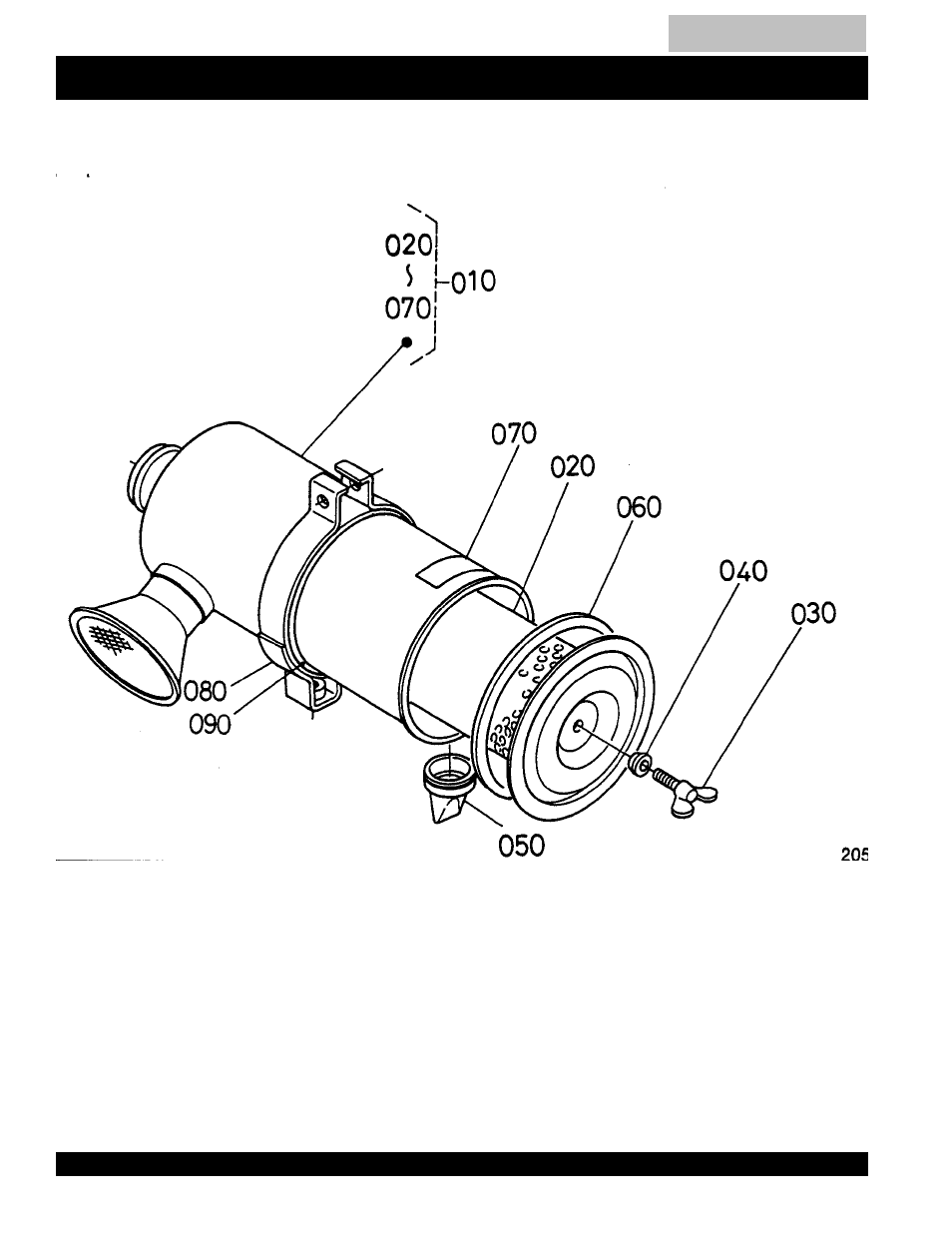 Air cleaner assembly -121, Kubota v1205b --- air cleaner assy | Multiquip MQ Power Duelweld Welder/Ac Generator BLW-400SSW User Manual | Page 120 / 138