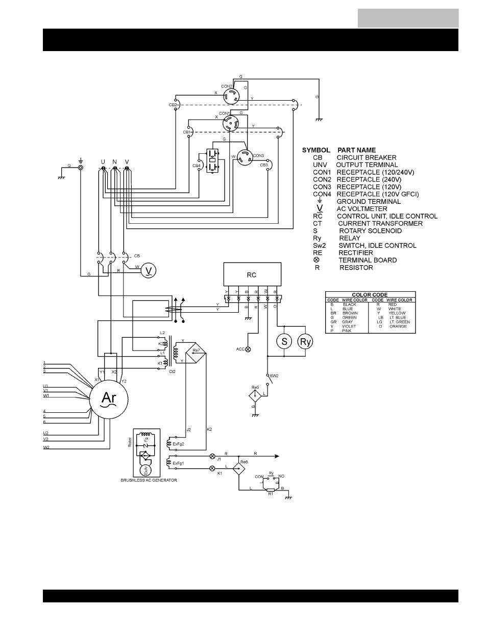 Blw-400ssw —generator wiring diagram | Multiquip MQ Power Duelweld Welder/Ac Generator BLW-400SSW User Manual | Page 39 / 138