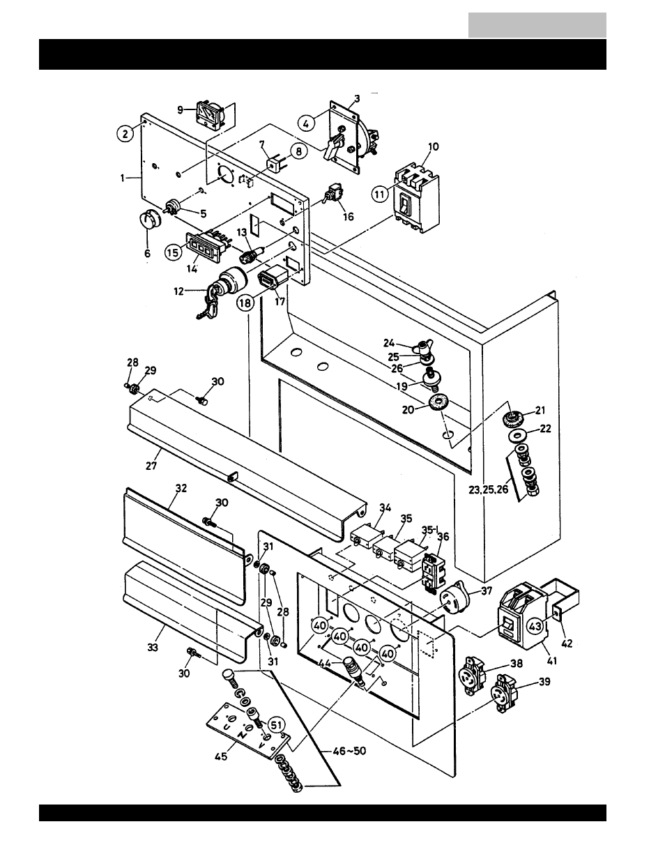 Control box assembly -55, Blw-400ssw --- control box assy | Multiquip MQ Power Duelweld Welder/Ac Generator BLW-400SSW User Manual | Page 52 / 138