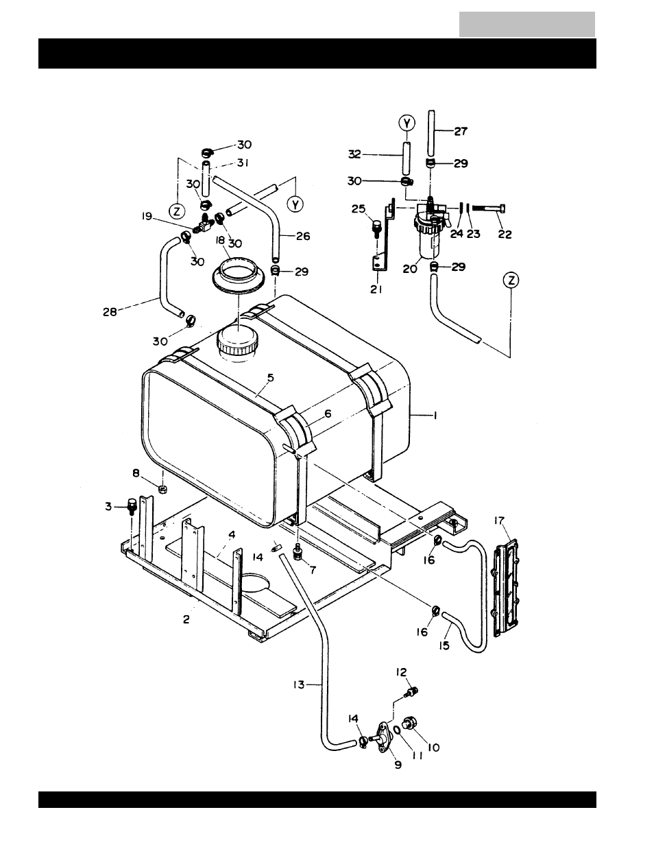 Fuel tank assembly -67, Blw-400ssw --- fuel tank assy | Multiquip MQ Power Duelweld Welder/Ac Generator BLW-400SSW User Manual | Page 66 / 138