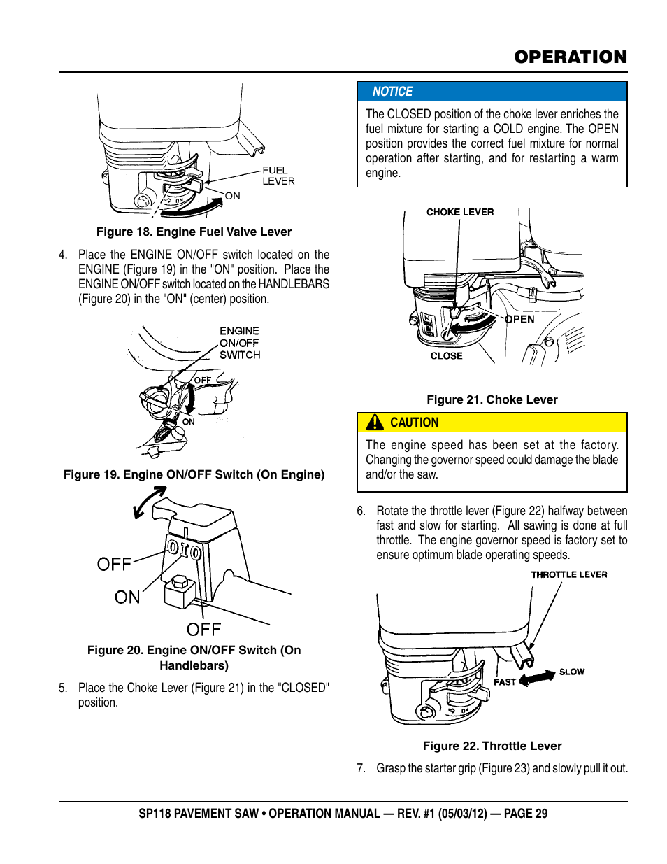 Operation | Multiquip StreetPro Professional Pavement Saw SP118 User Manual | Page 29 / 38