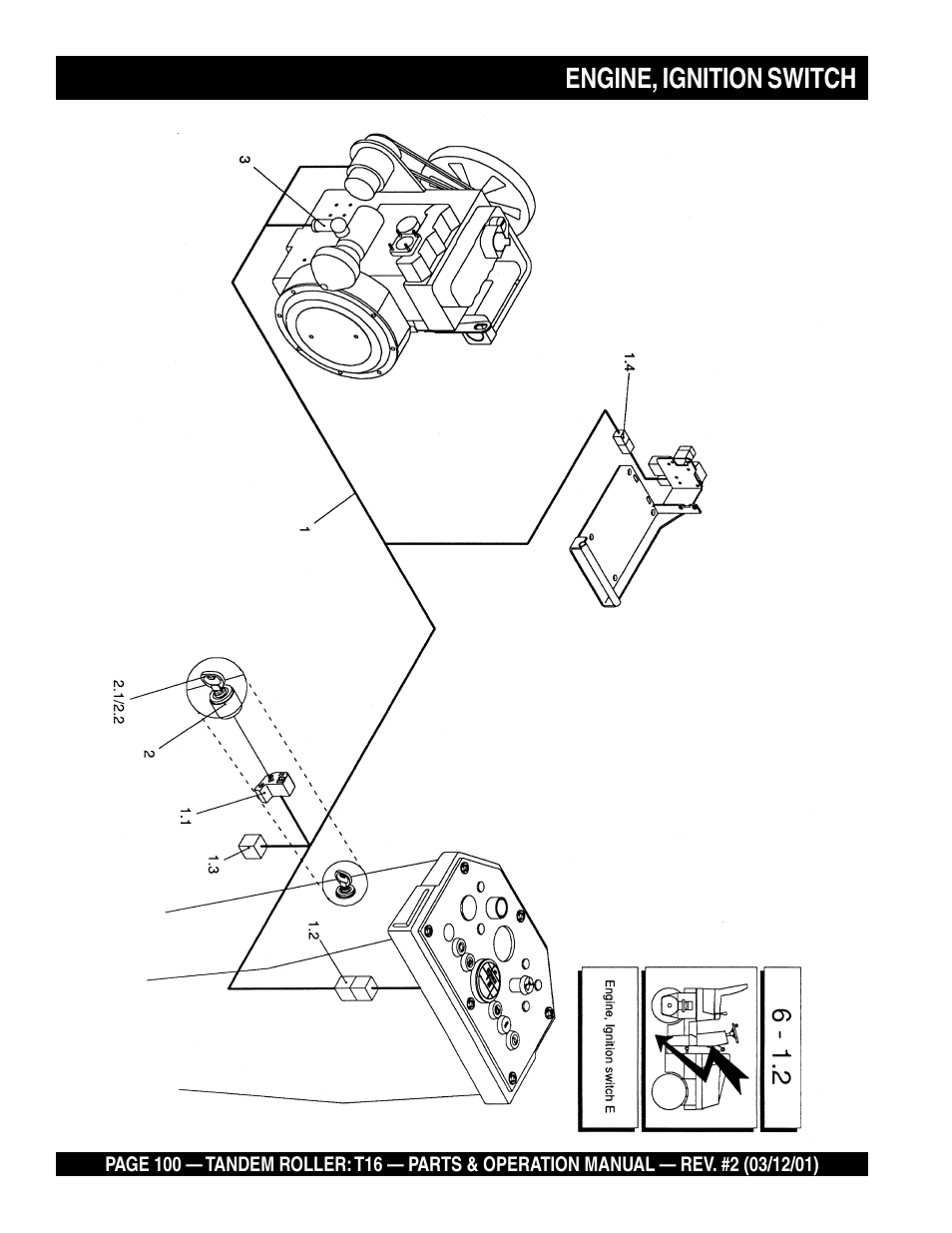 Engine, ignition switch | Multiquip Rammax Tandem Vibratory Roller T16 User Manual | Page 100 / 178