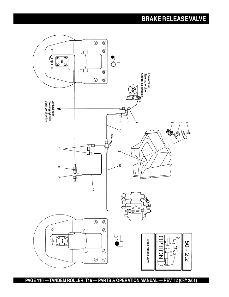 Brake release valve | Multiquip Rammax Tandem Vibratory Roller T16 User Manual | Page 110 / 178