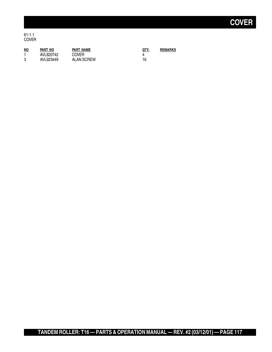 Cover | Multiquip Rammax Tandem Vibratory Roller T16 User Manual | Page 117 / 178