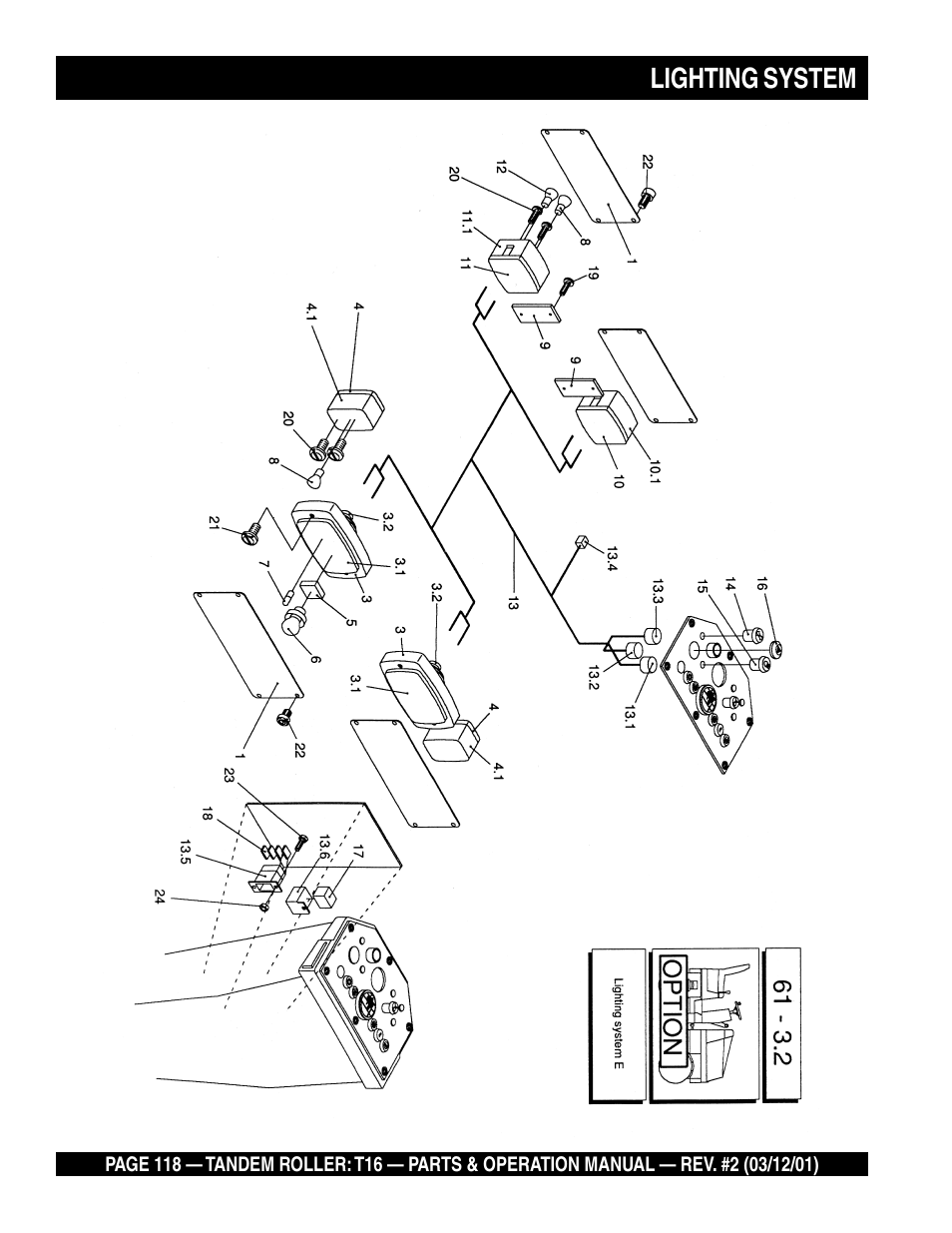 Lighting system | Multiquip Rammax Tandem Vibratory Roller T16 User Manual | Page 118 / 178