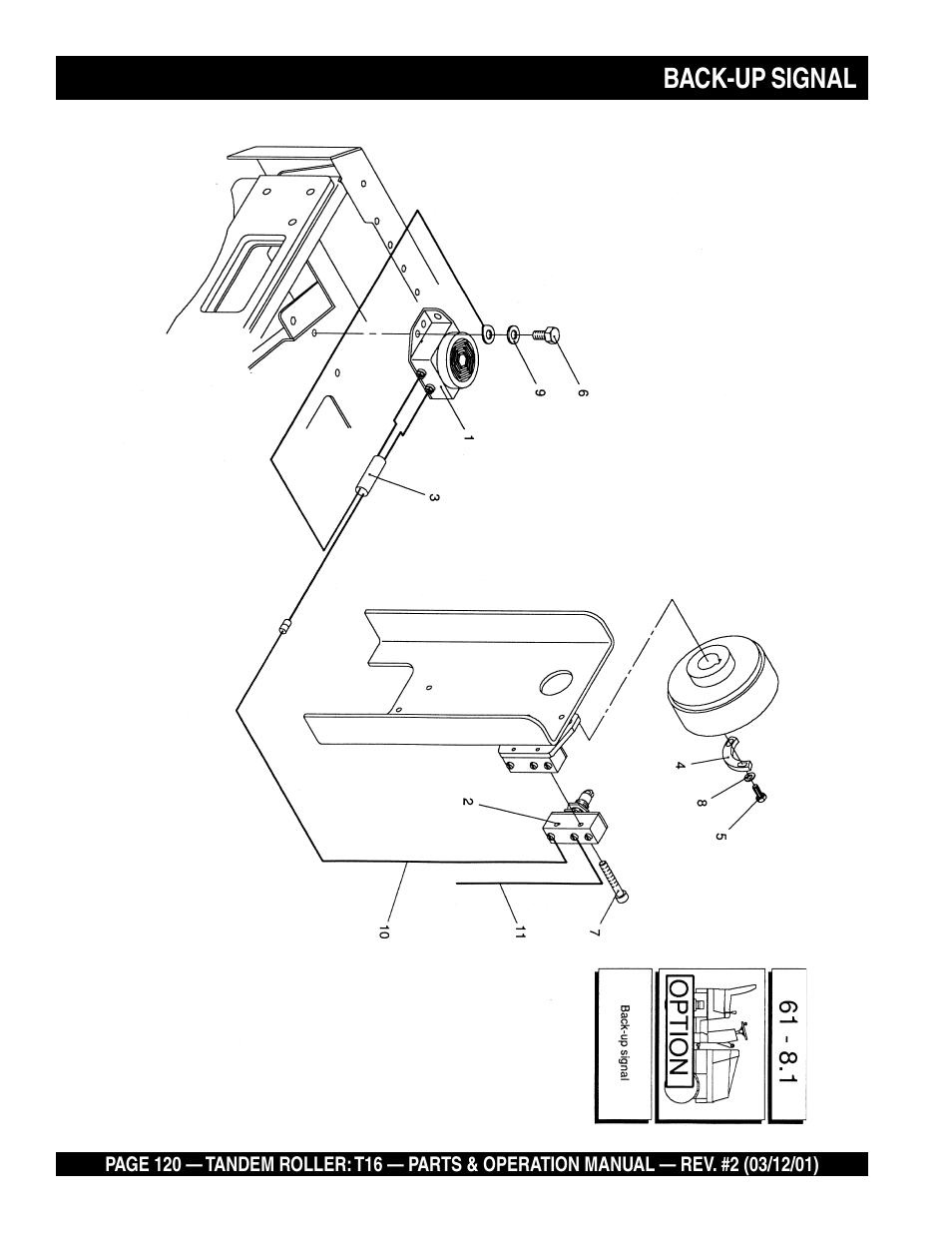 Back-up signal | Multiquip Rammax Tandem Vibratory Roller T16 User Manual | Page 120 / 178