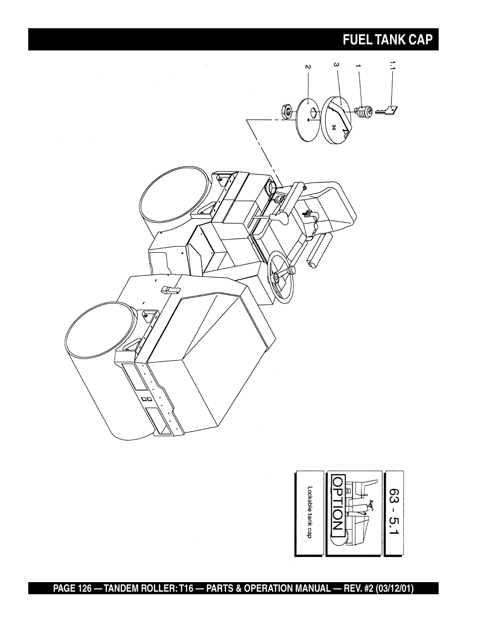 Fuel tank cap | Multiquip Rammax Tandem Vibratory Roller T16 User Manual | Page 126 / 178