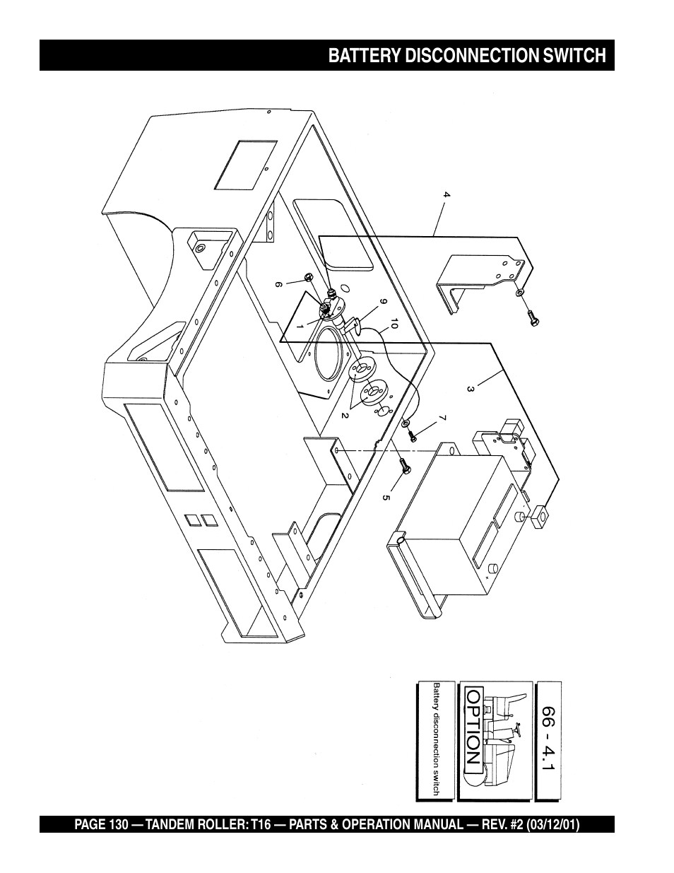 Battery disconnection switch | Multiquip Rammax Tandem Vibratory Roller T16 User Manual | Page 130 / 178