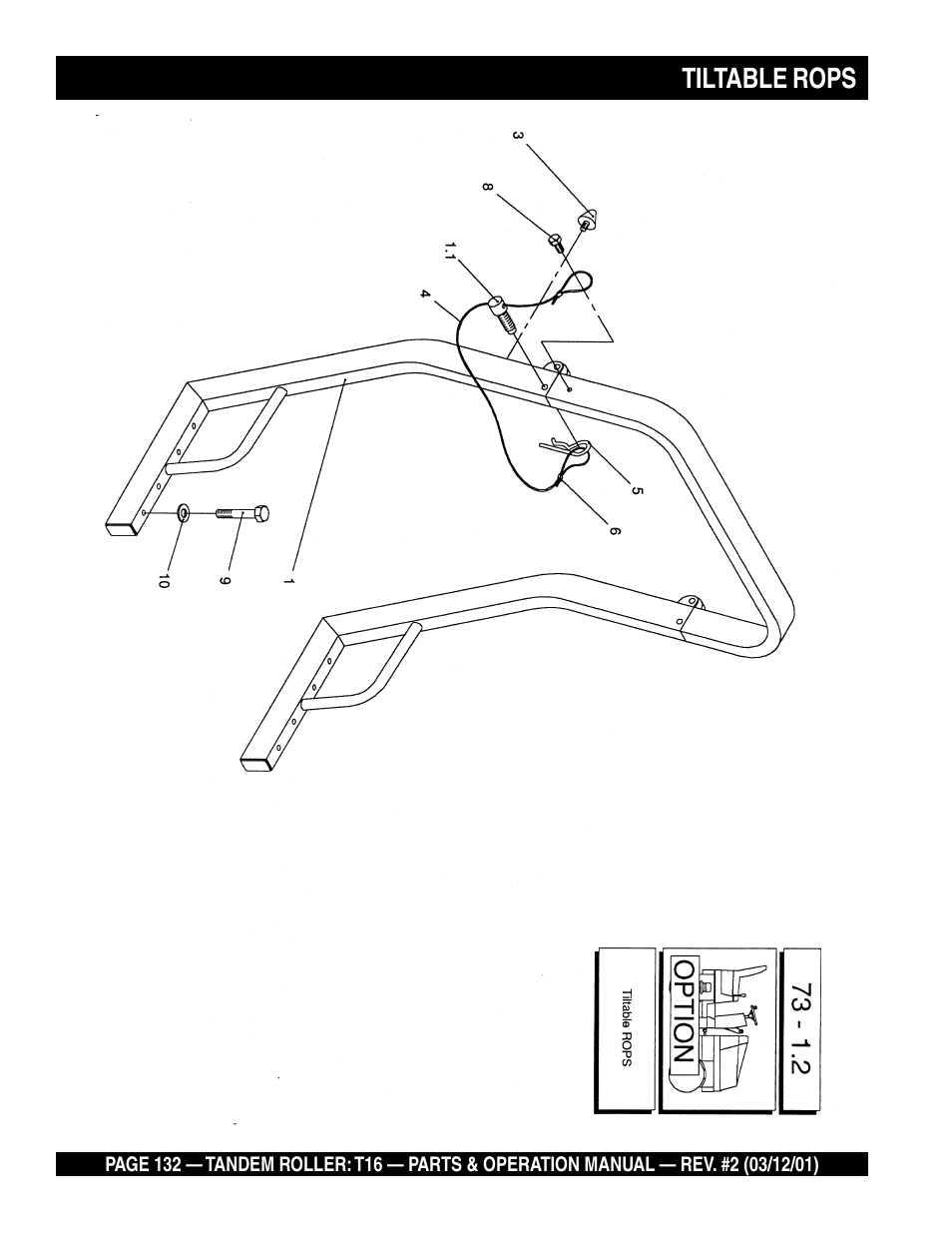 Tiltable rops | Multiquip Rammax Tandem Vibratory Roller T16 User Manual | Page 132 / 178