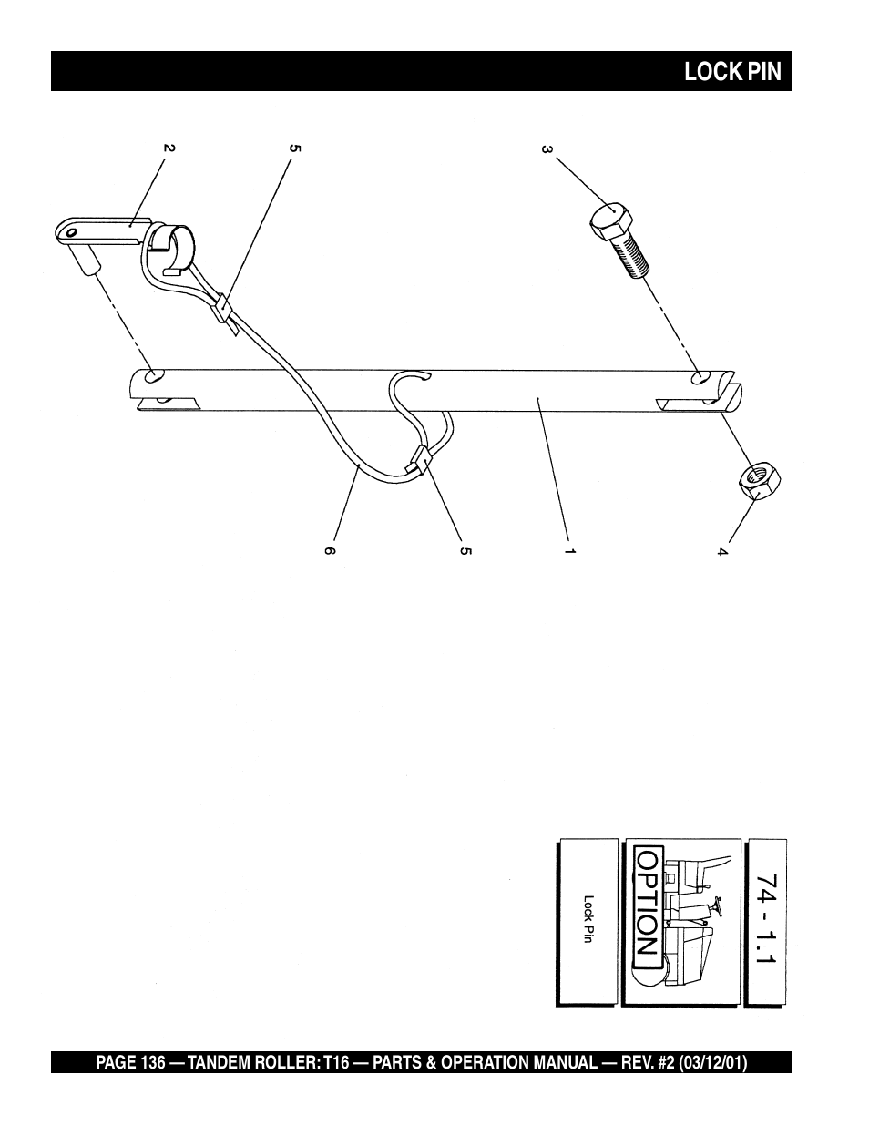 Lock pin | Multiquip Rammax Tandem Vibratory Roller T16 User Manual | Page 136 / 178