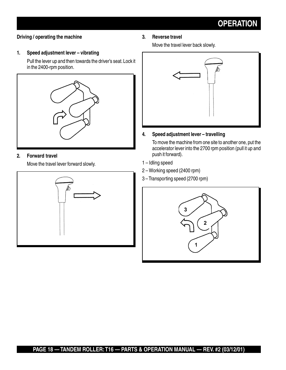 Operation | Multiquip Rammax Tandem Vibratory Roller T16 User Manual | Page 18 / 178