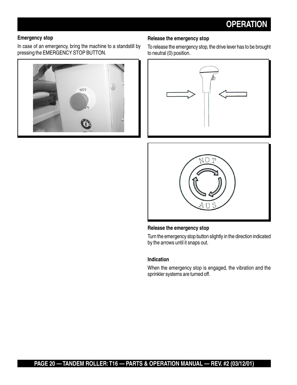 Operation | Multiquip Rammax Tandem Vibratory Roller T16 User Manual | Page 20 / 178