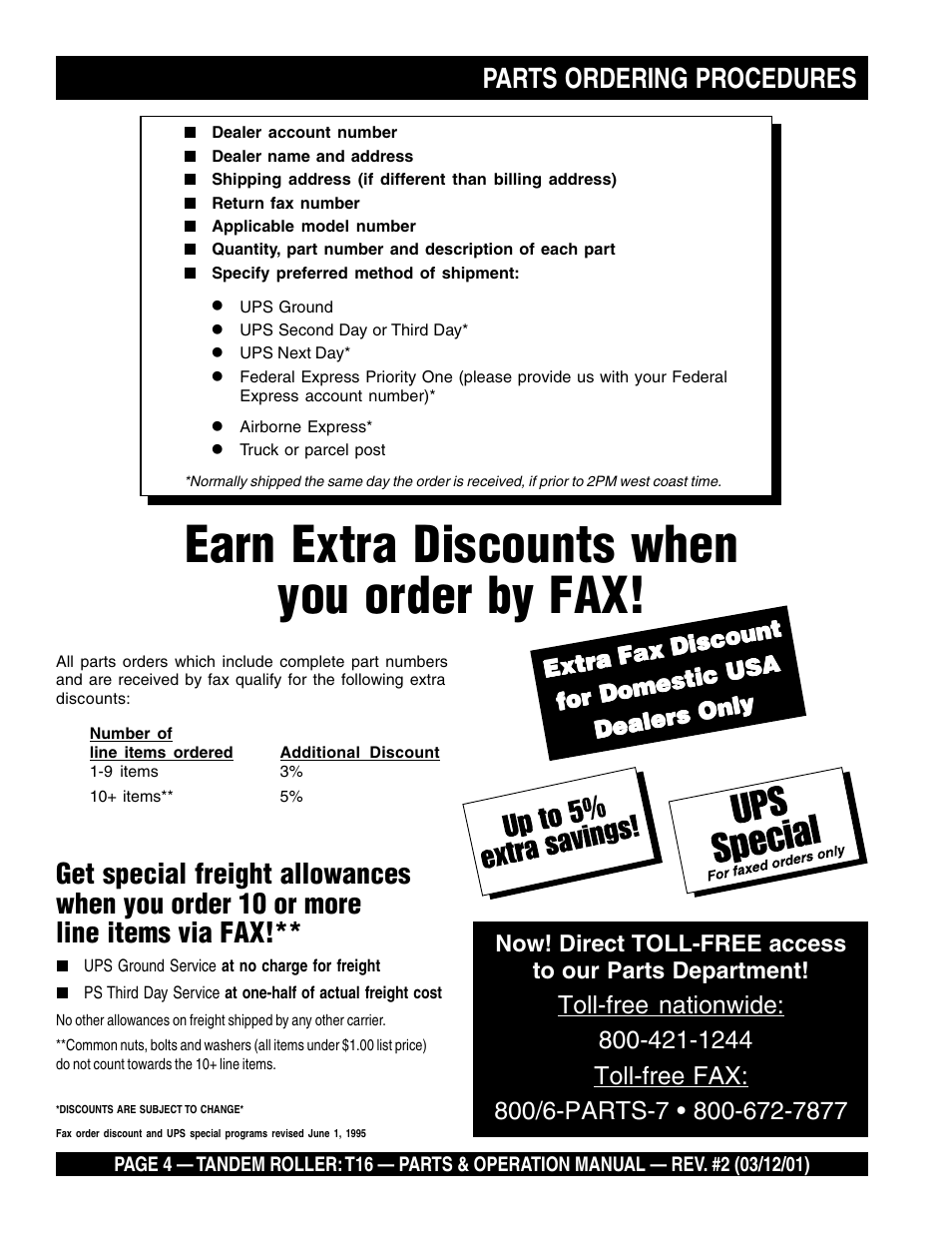 Earn extra discounts when you order by fax | Multiquip Rammax Tandem Vibratory Roller T16 User Manual | Page 4 / 178