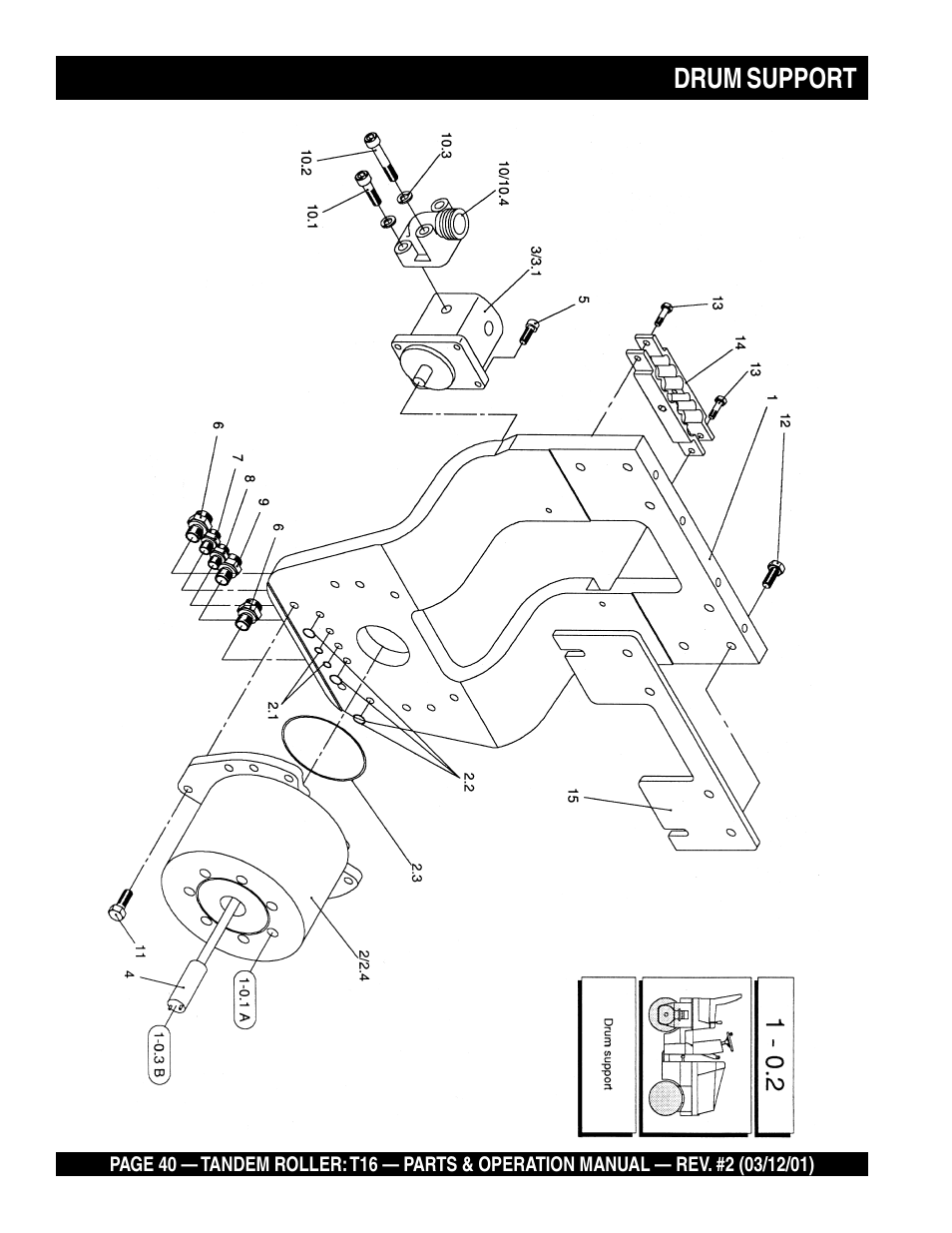 Drum support | Multiquip Rammax Tandem Vibratory Roller T16 User Manual | Page 40 / 178