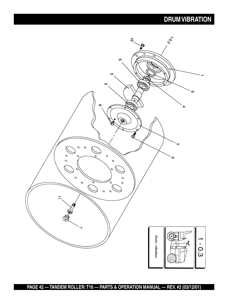 Drum vibration | Multiquip Rammax Tandem Vibratory Roller T16 User Manual | Page 42 / 178