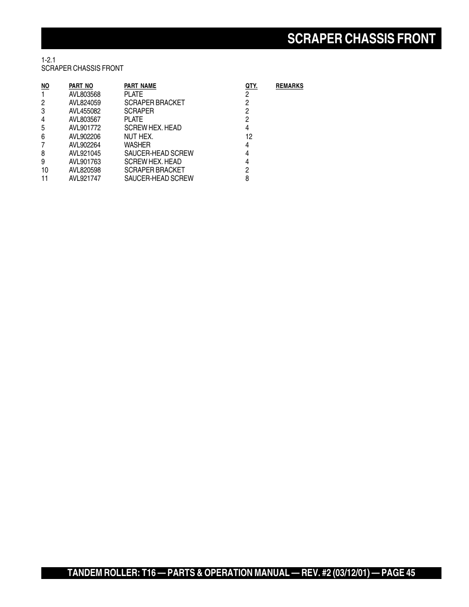 Scraper chassis front | Multiquip Rammax Tandem Vibratory Roller T16 User Manual | Page 45 / 178