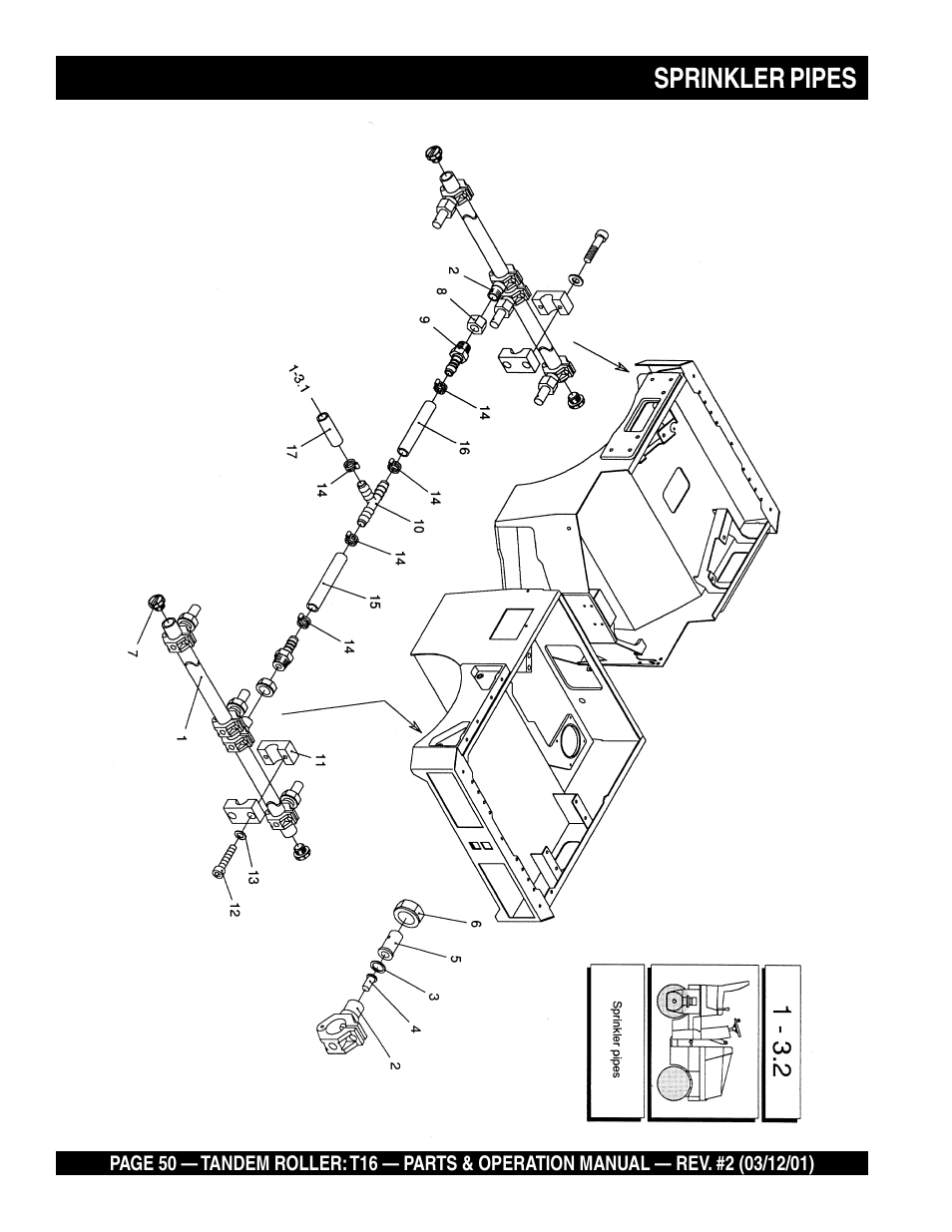 Sprinkler pipes | Multiquip Rammax Tandem Vibratory Roller T16 User Manual | Page 50 / 178