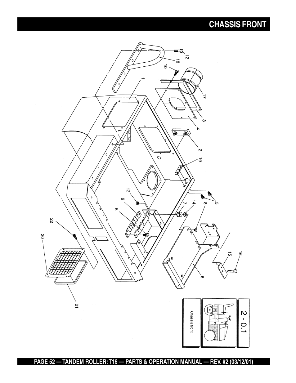 Chassis front | Multiquip Rammax Tandem Vibratory Roller T16 User Manual | Page 52 / 178