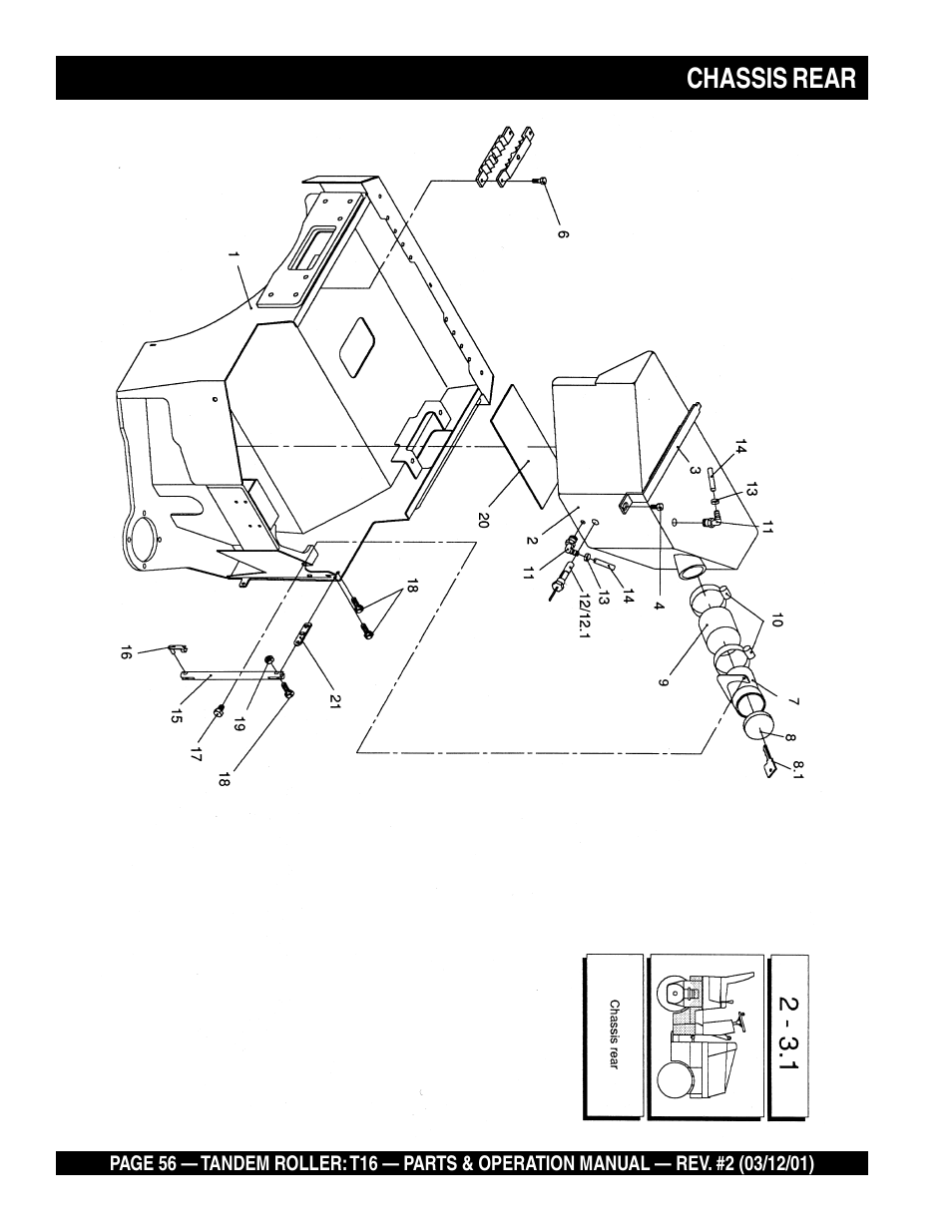 Chassis rear | Multiquip Rammax Tandem Vibratory Roller T16 User Manual | Page 56 / 178