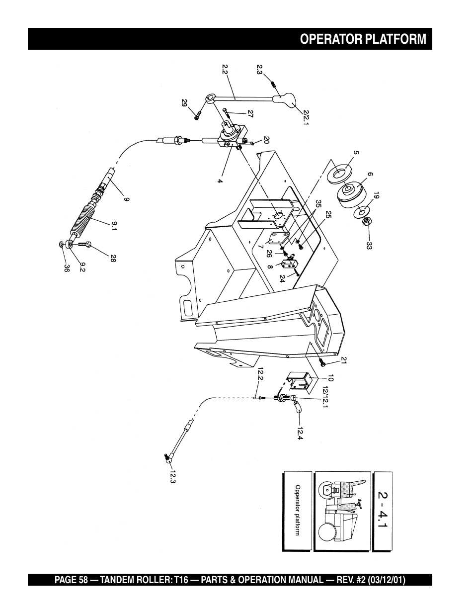 Operator platform | Multiquip Rammax Tandem Vibratory Roller T16 User Manual | Page 58 / 178