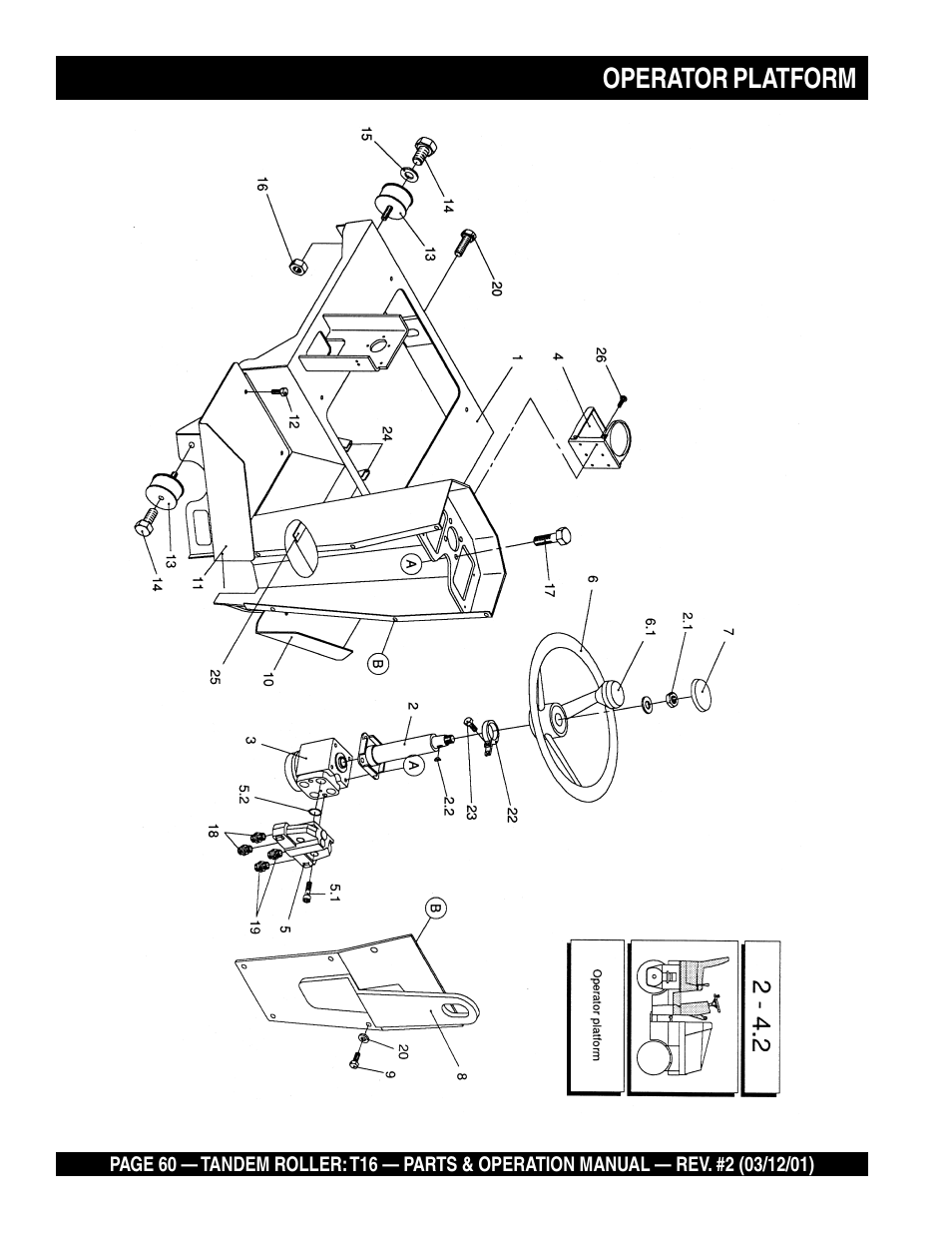 Operator platform | Multiquip Rammax Tandem Vibratory Roller T16 User Manual | Page 60 / 178