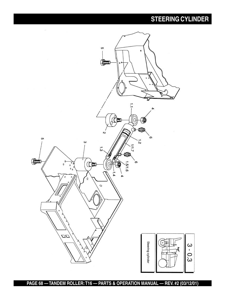 Steering cylinder | Multiquip Rammax Tandem Vibratory Roller T16 User Manual | Page 68 / 178