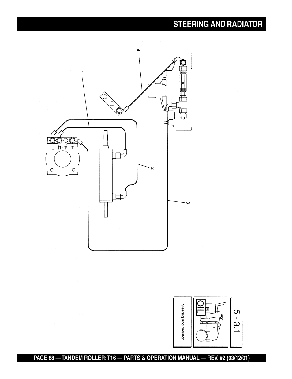 Steering and radiator | Multiquip Rammax Tandem Vibratory Roller T16 User Manual | Page 88 / 178