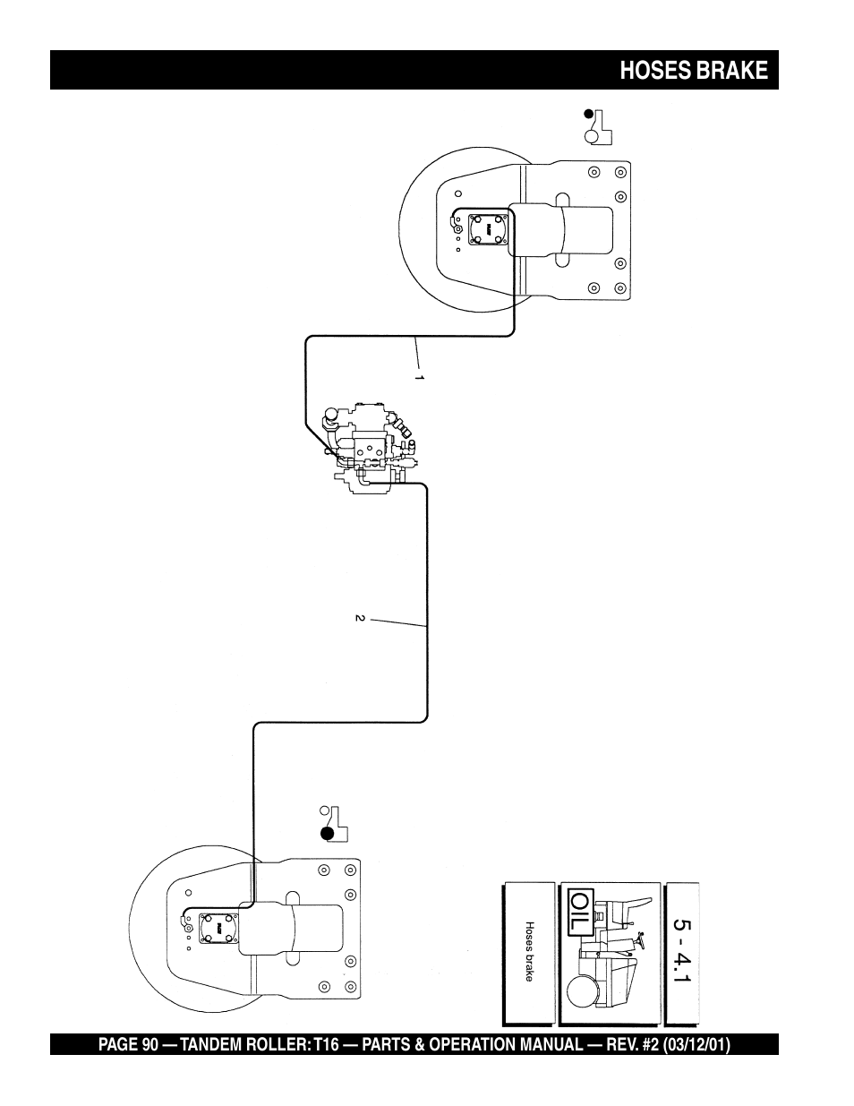 Hoses brake | Multiquip Rammax Tandem Vibratory Roller T16 User Manual | Page 90 / 178