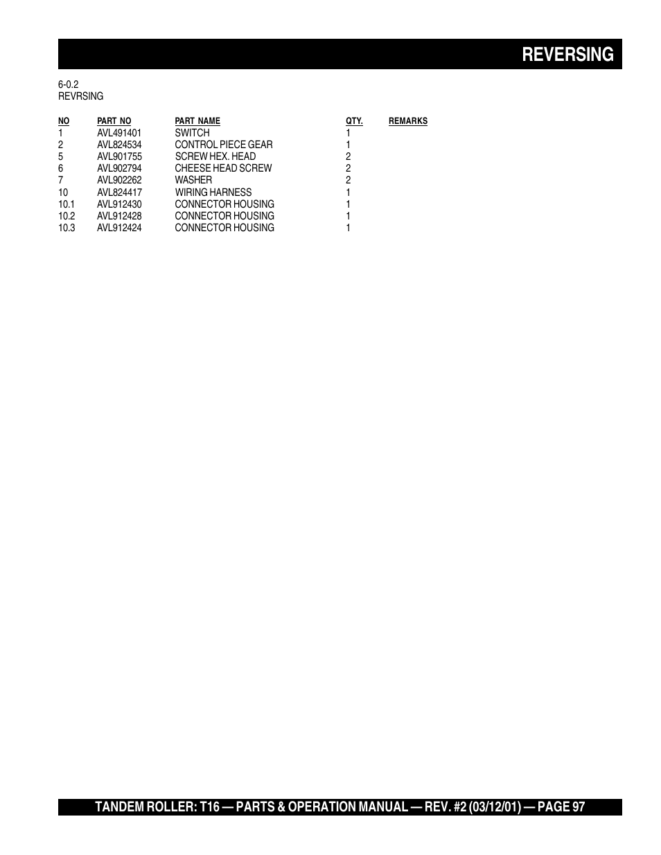 Reversing | Multiquip Rammax Tandem Vibratory Roller T16 User Manual | Page 97 / 178