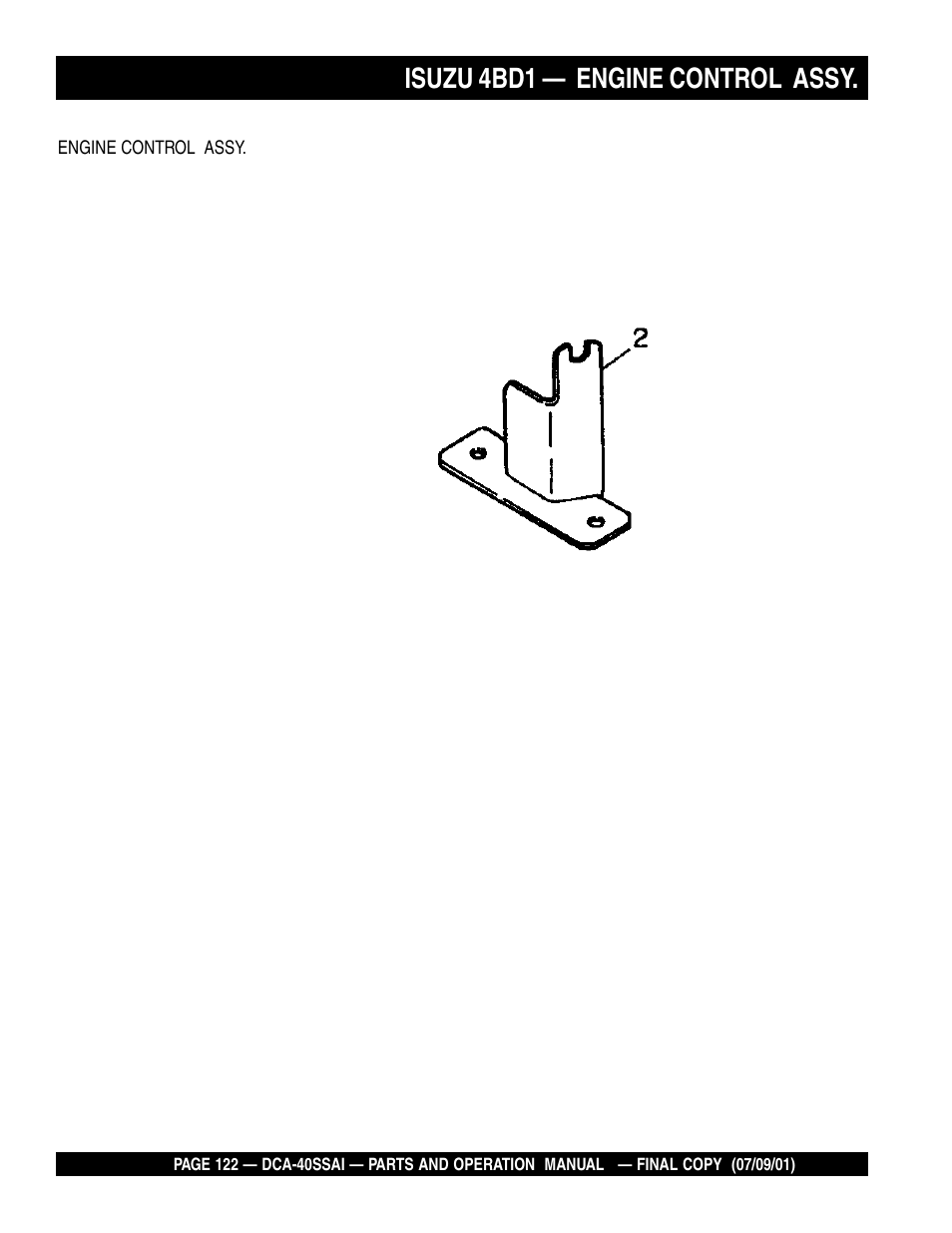 Isuzu 4bd1 — engine control assy | Multiquip MQ POWER WHISPERWATTTM GENERATOR DCA-40SSAI User Manual | Page 122 / 140