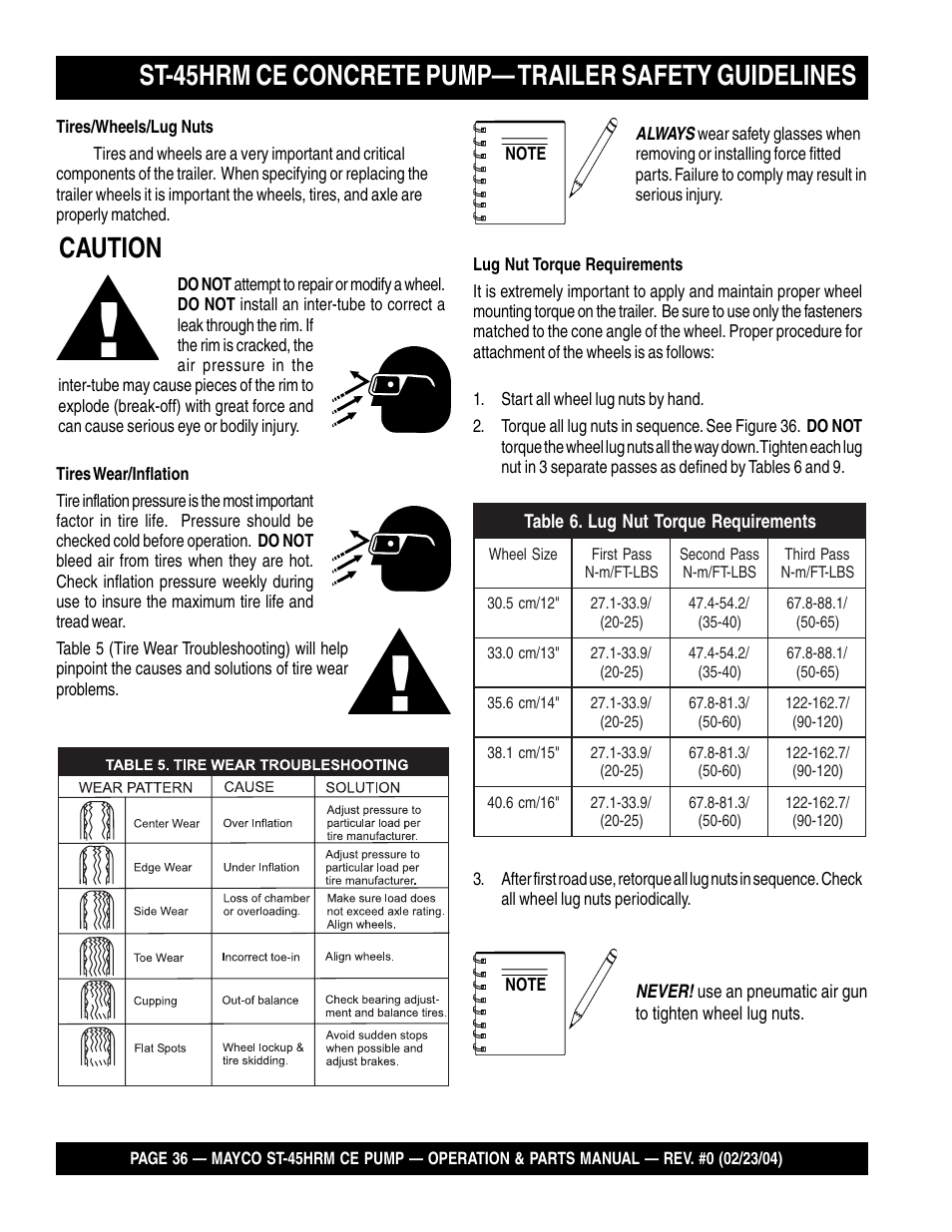 Caution | Multiquip Mayco Structural Concrete Pump ST-45HRM CE User Manual | Page 36 / 140