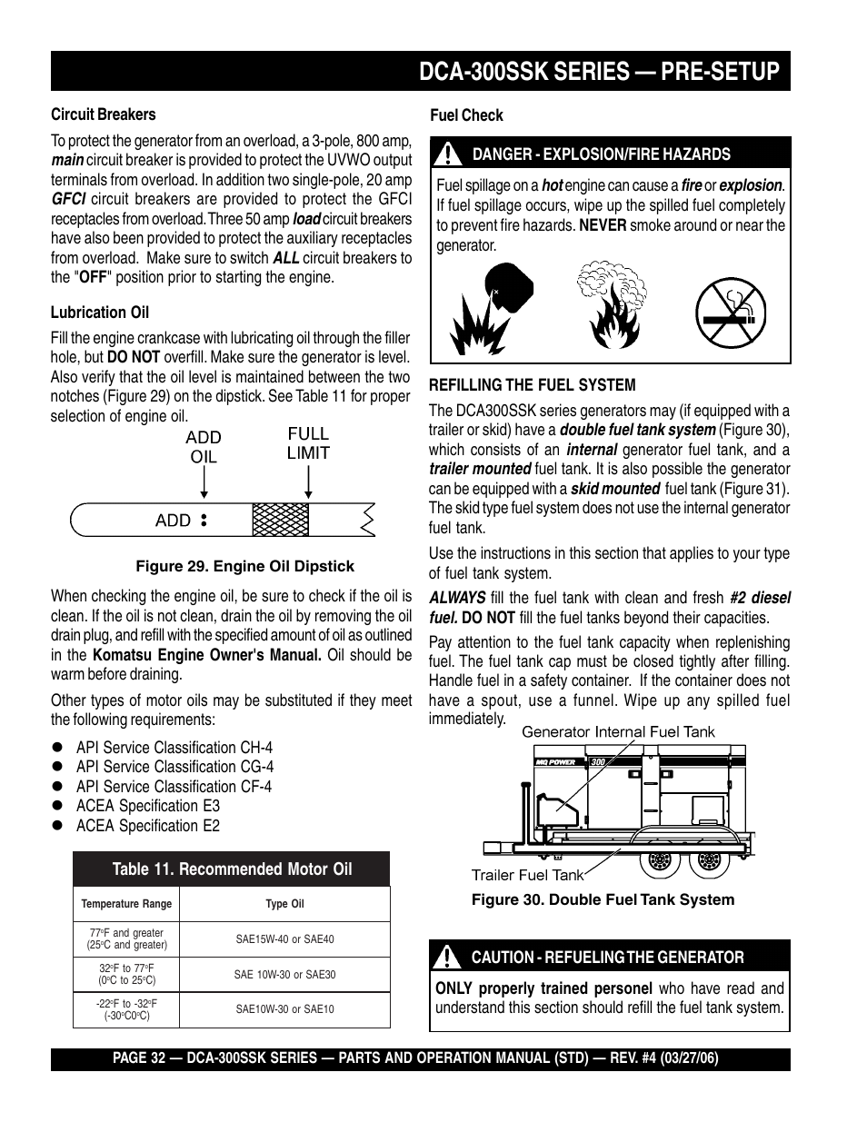 Dca-300ssk series — pre-setup | Multiquip MQPower Whisperwatt Series DCA-300SSK User Manual | Page 32 / 122