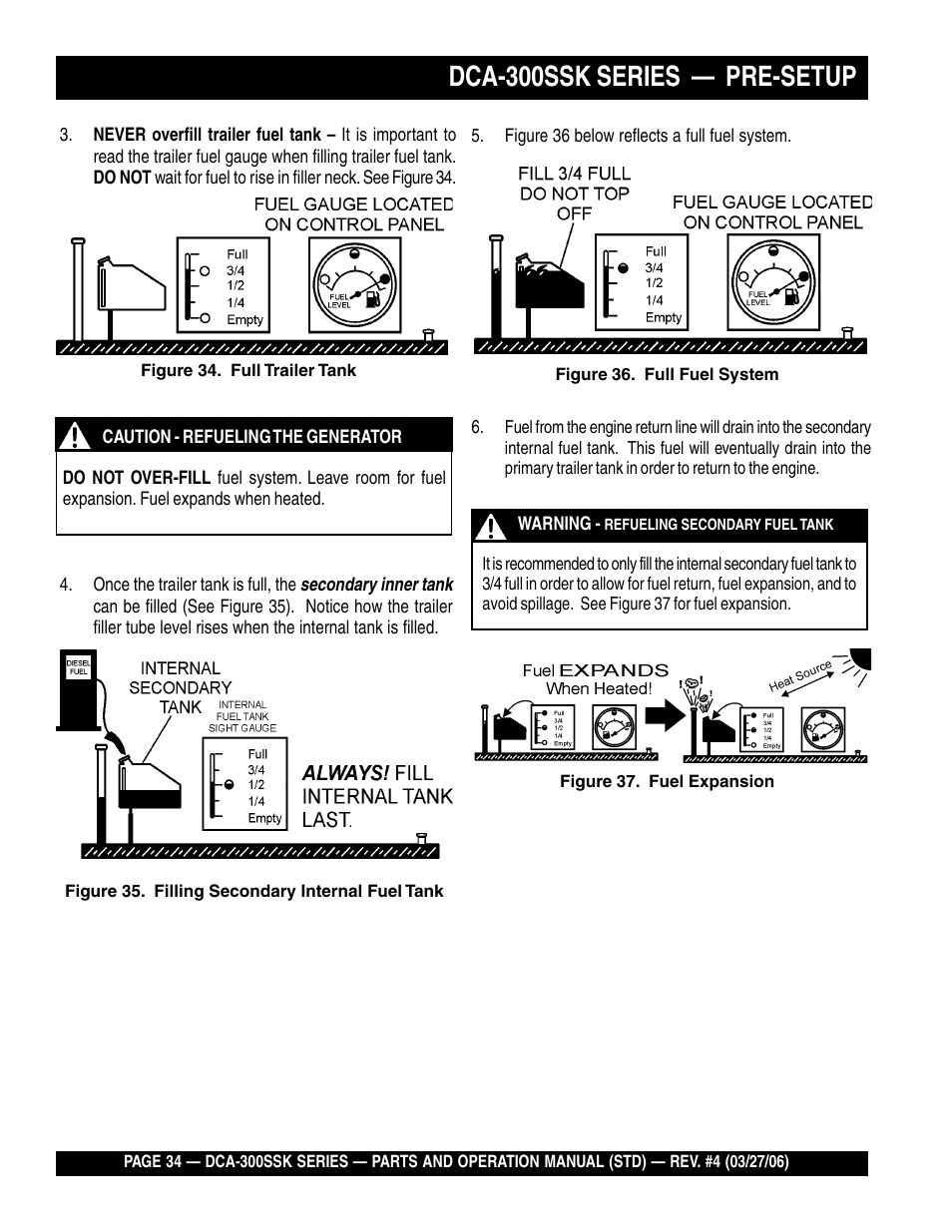 Dca-300ssk series — pre-setup | Multiquip MQPower Whisperwatt Series DCA-300SSK User Manual | Page 34 / 122