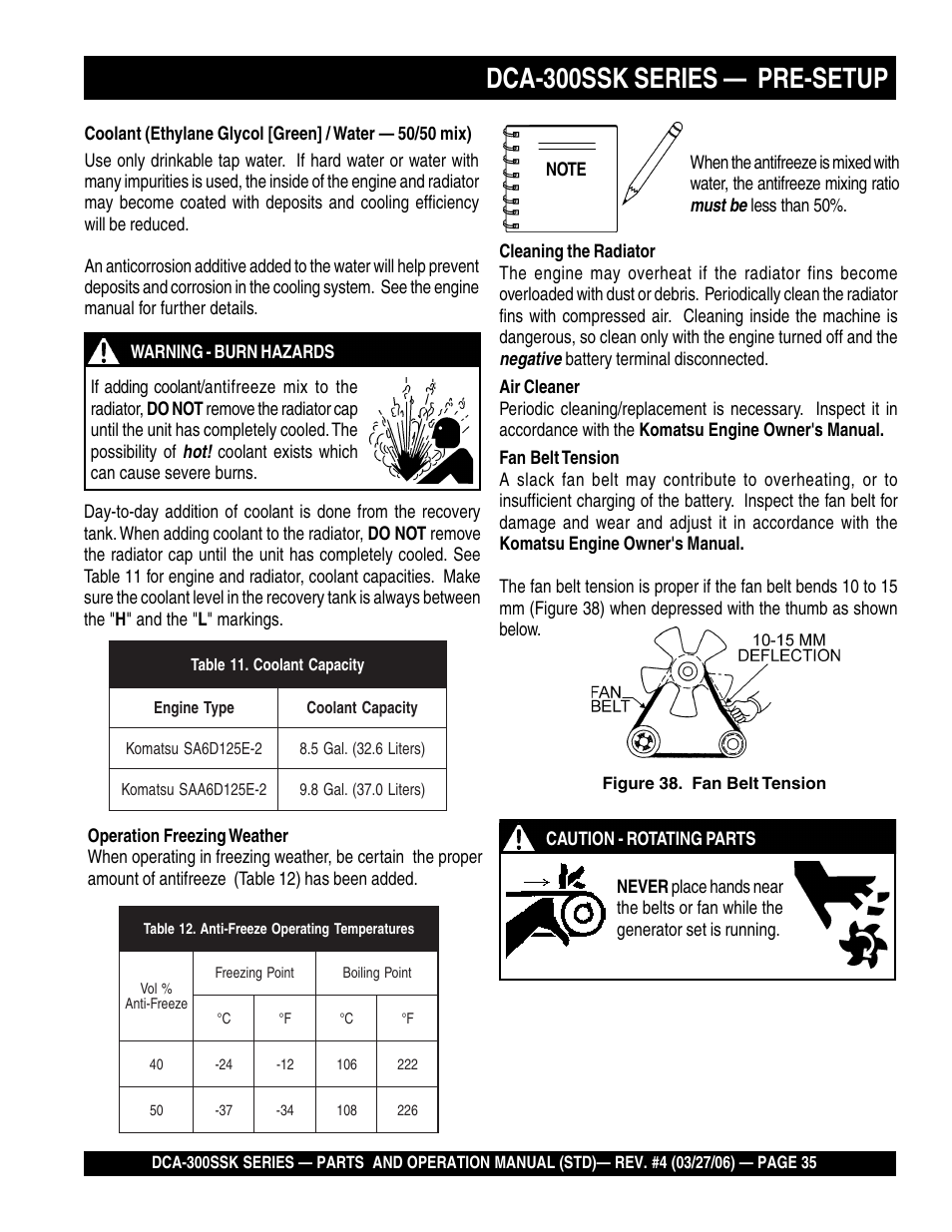 Dca-300ssk series — pre-setup | Multiquip MQPower Whisperwatt Series DCA-300SSK User Manual | Page 35 / 122