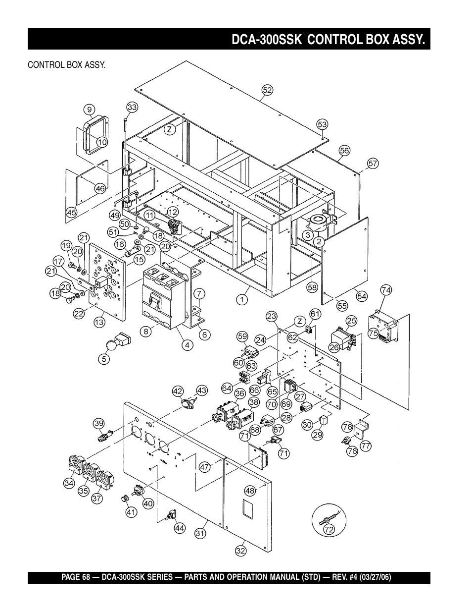 Dca-300ssk control box assy | Multiquip MQPower Whisperwatt Series DCA-300SSK User Manual | Page 68 / 122