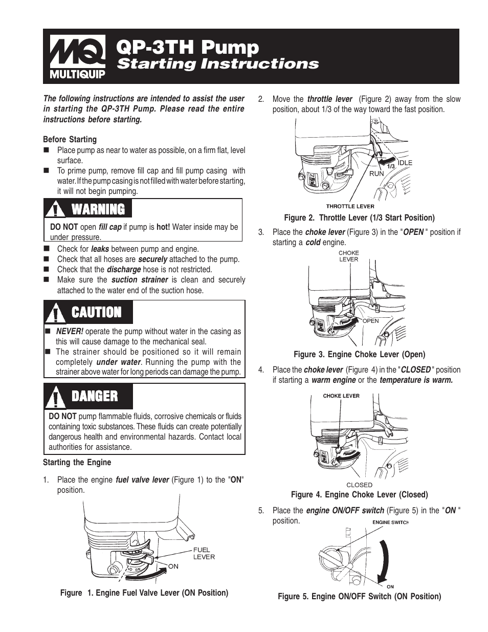 Multiquip Pump QP-3TH User Manual | 2 pages