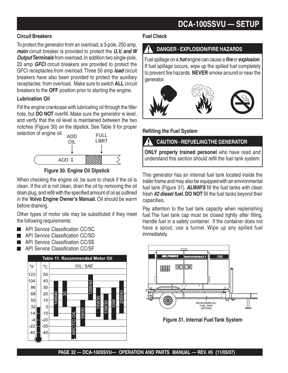 Dca-100ssvu — setup | Multiquip MQ Power Whisperwatt 60 Hz Generator DCA-100SSVU User Manual | Page 32 / 90
