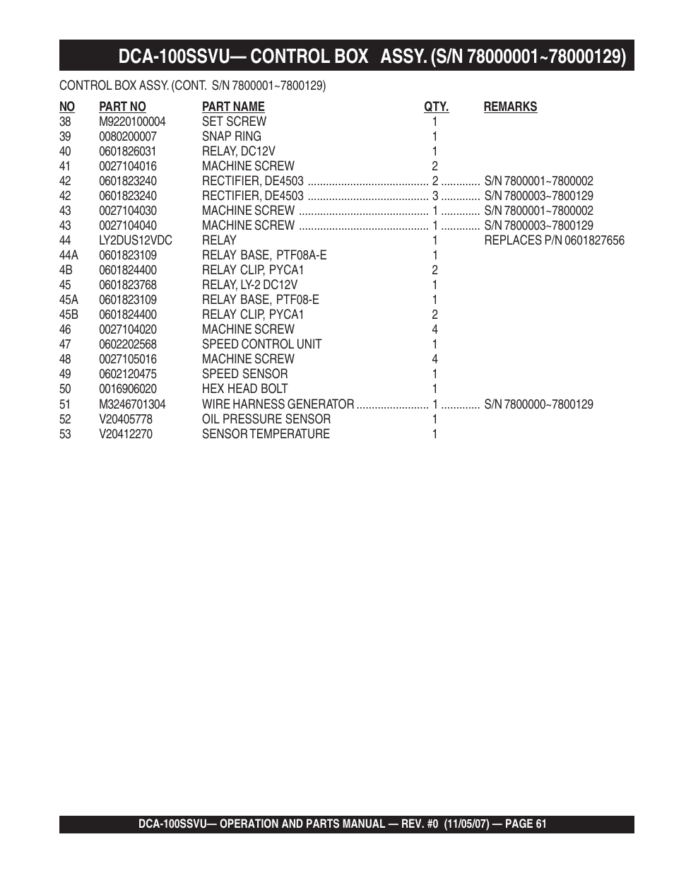 Multiquip MQ Power Whisperwatt 60 Hz Generator DCA-100SSVU User Manual | Page 61 / 90