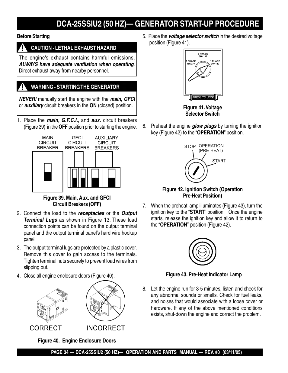Multiquip MQ Power Whisperwatt 50 Hz Generator DCA-25SSIU2 User Manual | Page 34 / 82