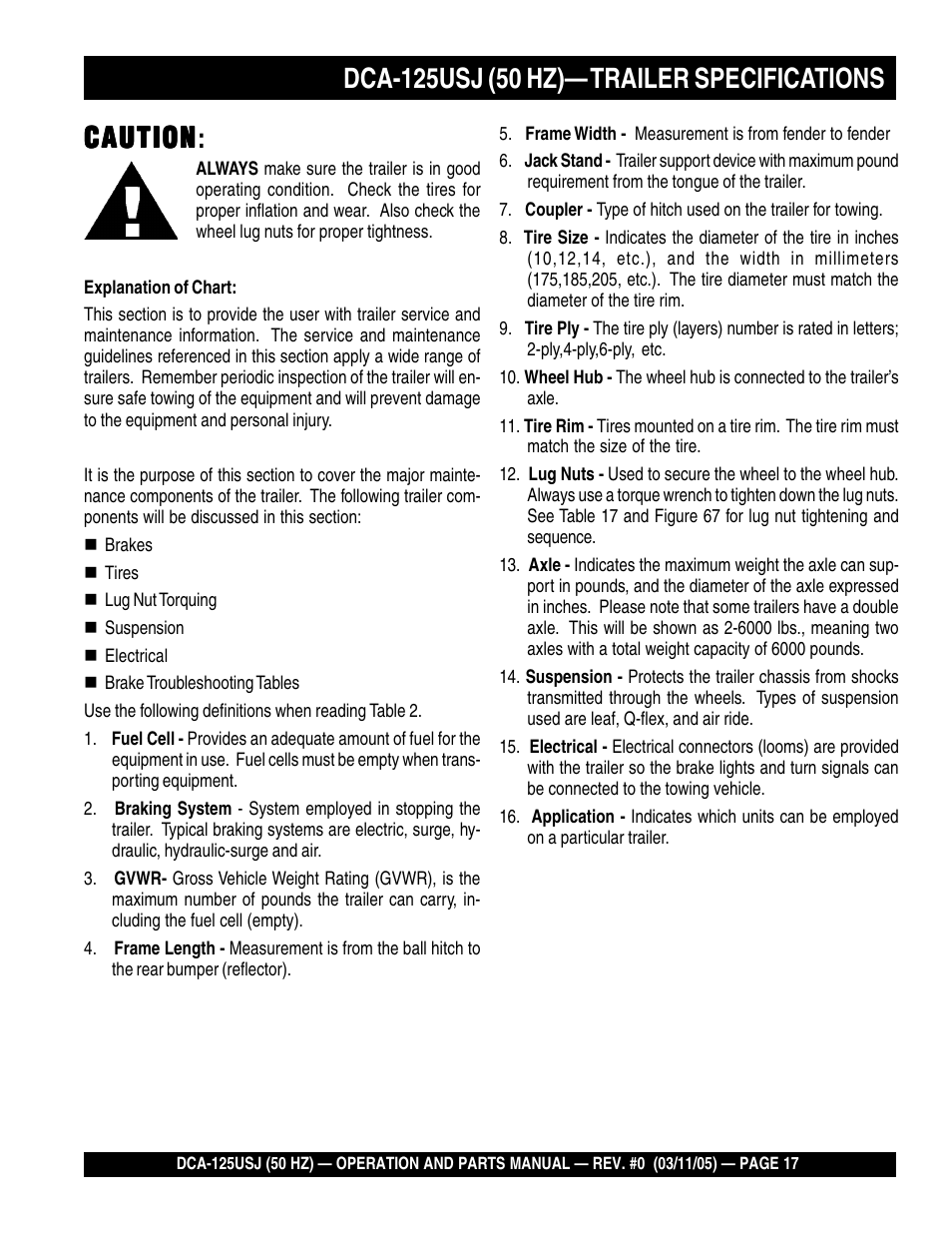 Multiquip MQ Power Ultra-Silent 50 Hz Generator DCA-125USJ User Manual | Page 17 / 86