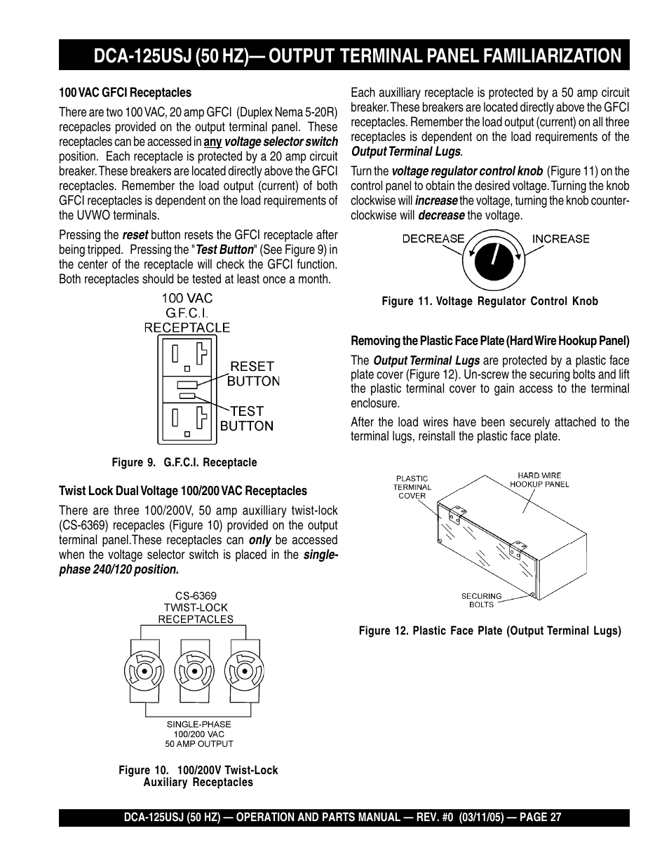 Multiquip MQ Power Ultra-Silent 50 Hz Generator DCA-125USJ User Manual | Page 27 / 86