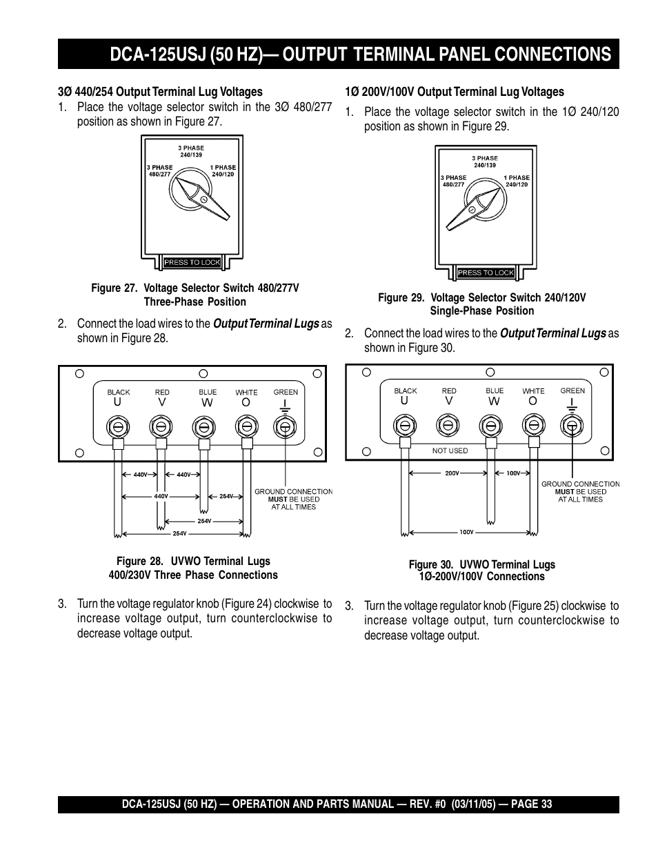 Multiquip MQ Power Ultra-Silent 50 Hz Generator DCA-125USJ User Manual | Page 33 / 86