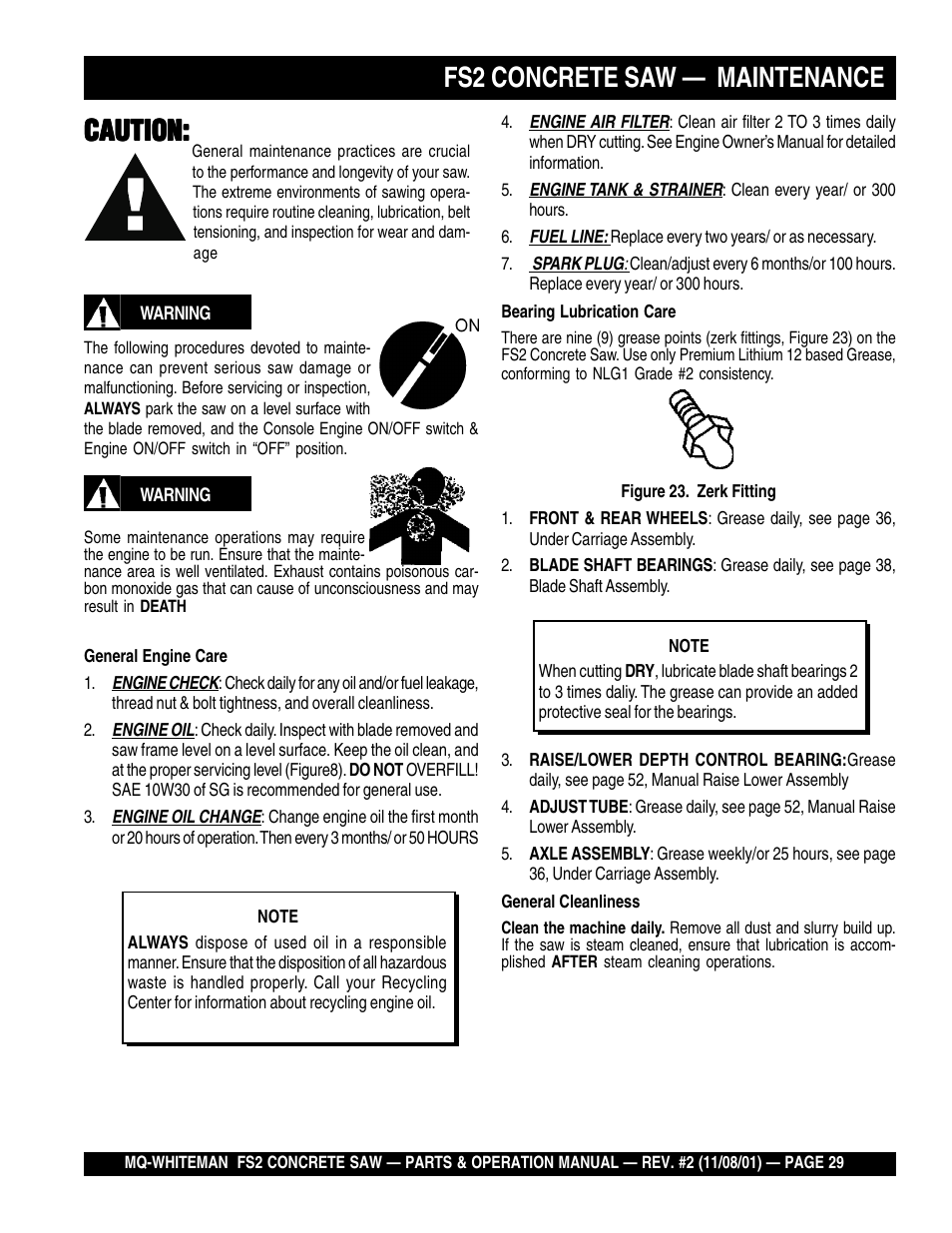 Multiquip CONCRETE SAW FS2 User Manual | Page 29 / 58