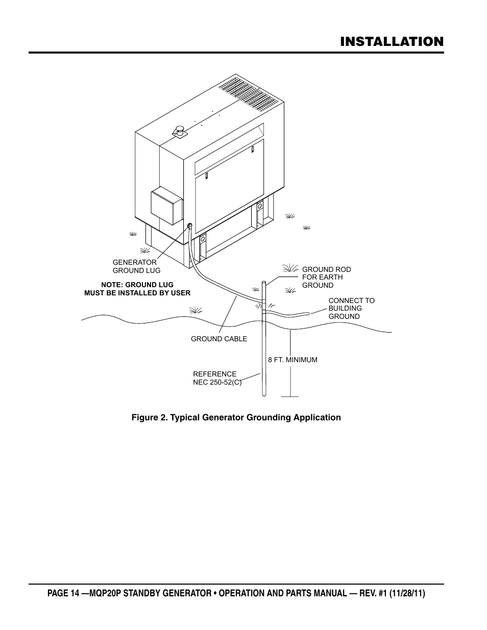 Installation | Multiquip 20 KW Standby Generator MQP20P User Manual | Page 14 / 80