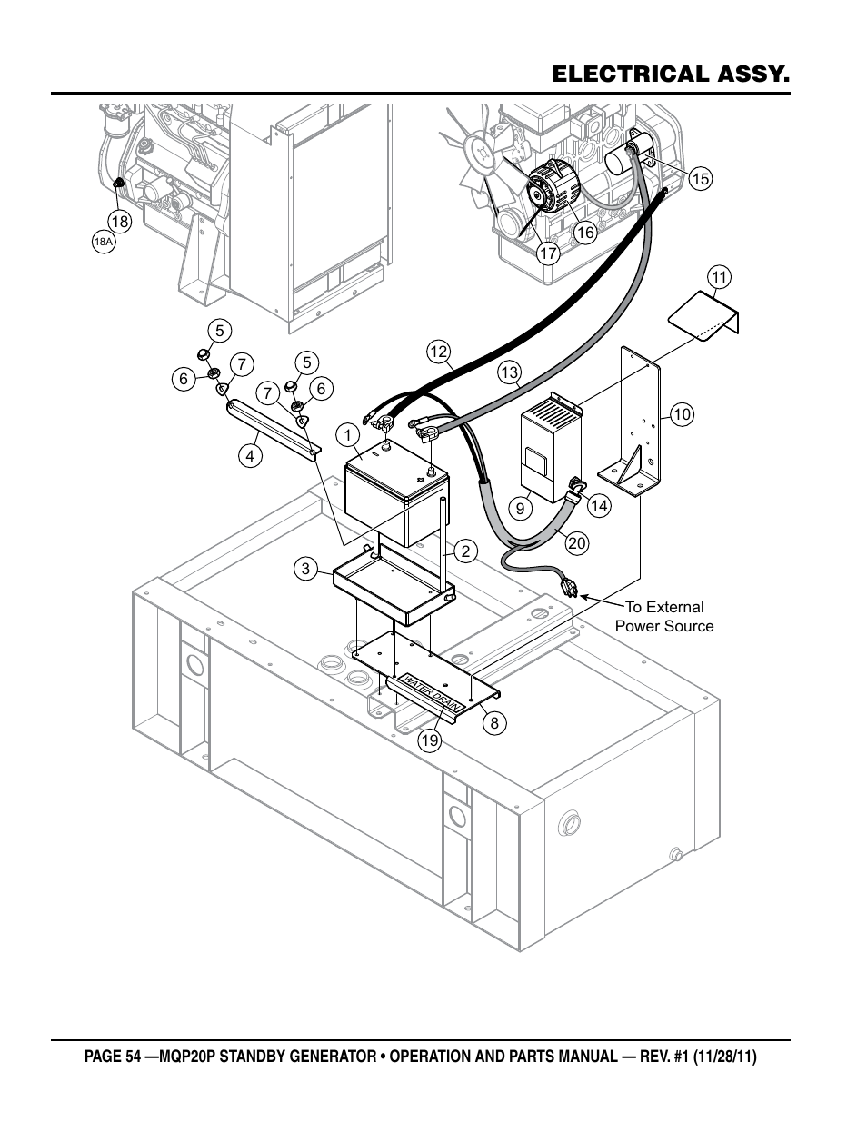 Electrical assy | Multiquip 20 KW Standby Generator MQP20P User Manual | Page 54 / 80