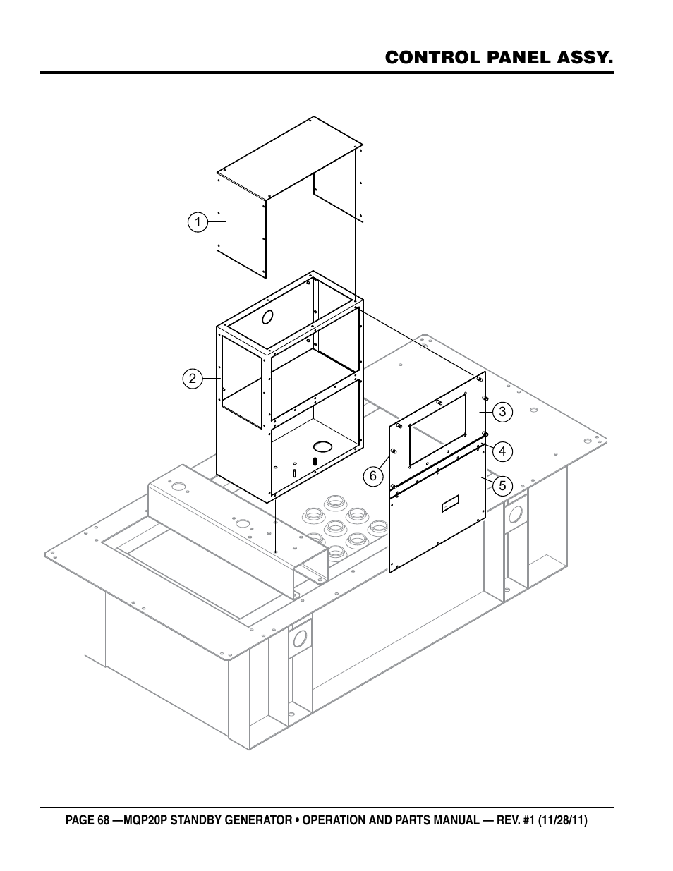 Control panel assy | Multiquip 20 KW Standby Generator MQP20P User Manual | Page 68 / 80