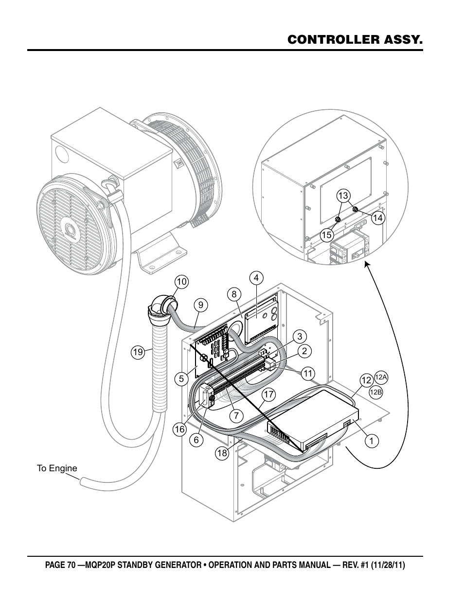 Controller assy | Multiquip 20 KW Standby Generator MQP20P User Manual | Page 70 / 80